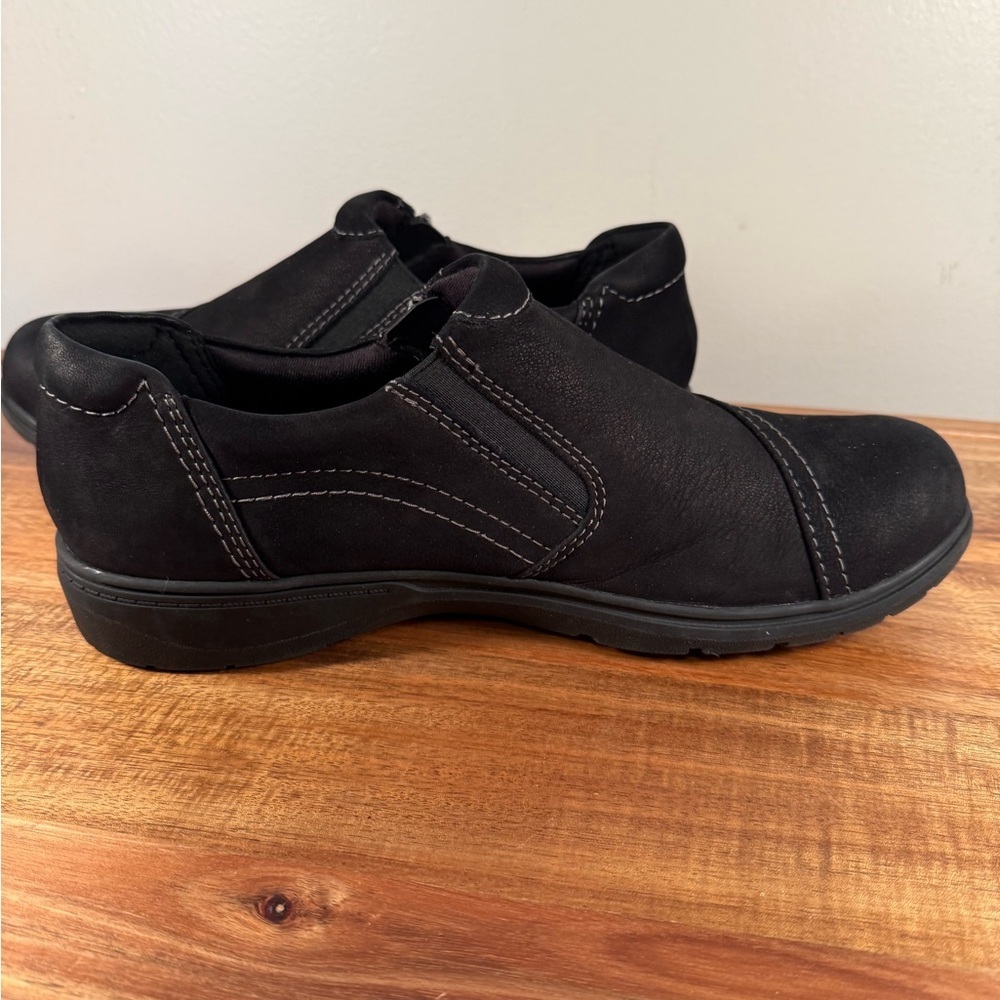 Clarks Black Leather Carleigh Ray Leather Slip-ons Size 7 - Picture 5 of 10